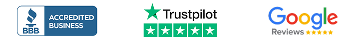 BBB Accredited, Trustpilot, Google Reviews